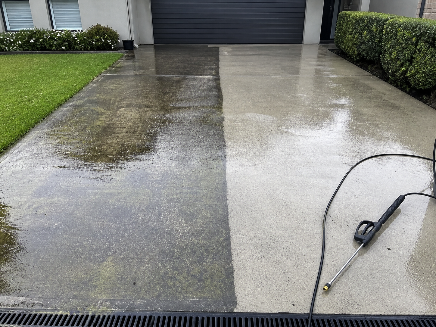 Pressure washing and hard surface cleaning service Melbourne, driveway and pavers restored by Mow It Up